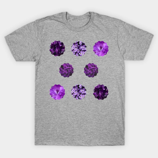 Mixed Purple Flowers Photo Sticker Pack T-Shirt by EdenLiving